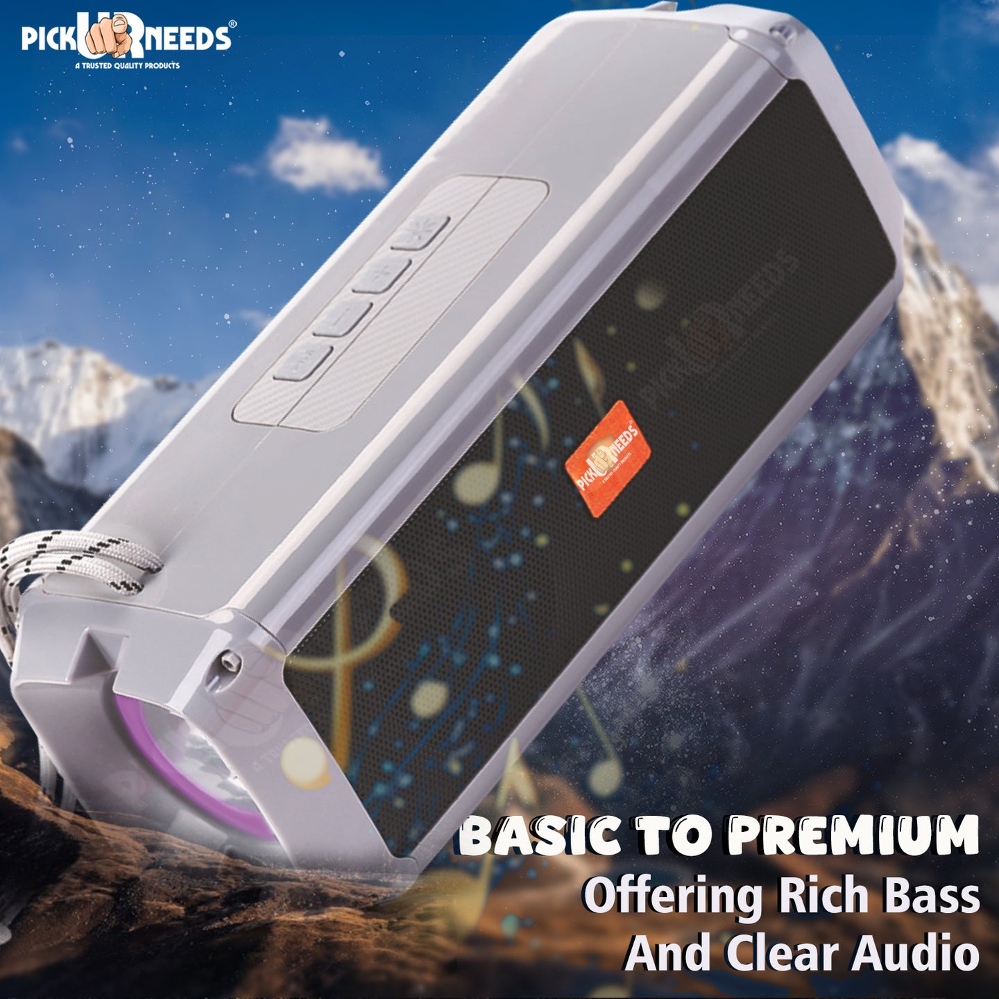 Pick Ur Needs Mini Wireless Soundbar System With RGB Disco Light TF Card / USB / Radio Support 10 W Bluetooth Speaker  (White, 5.0 Channel)